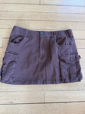 Amazon Brown Mini Skirt with Cargo Pockets